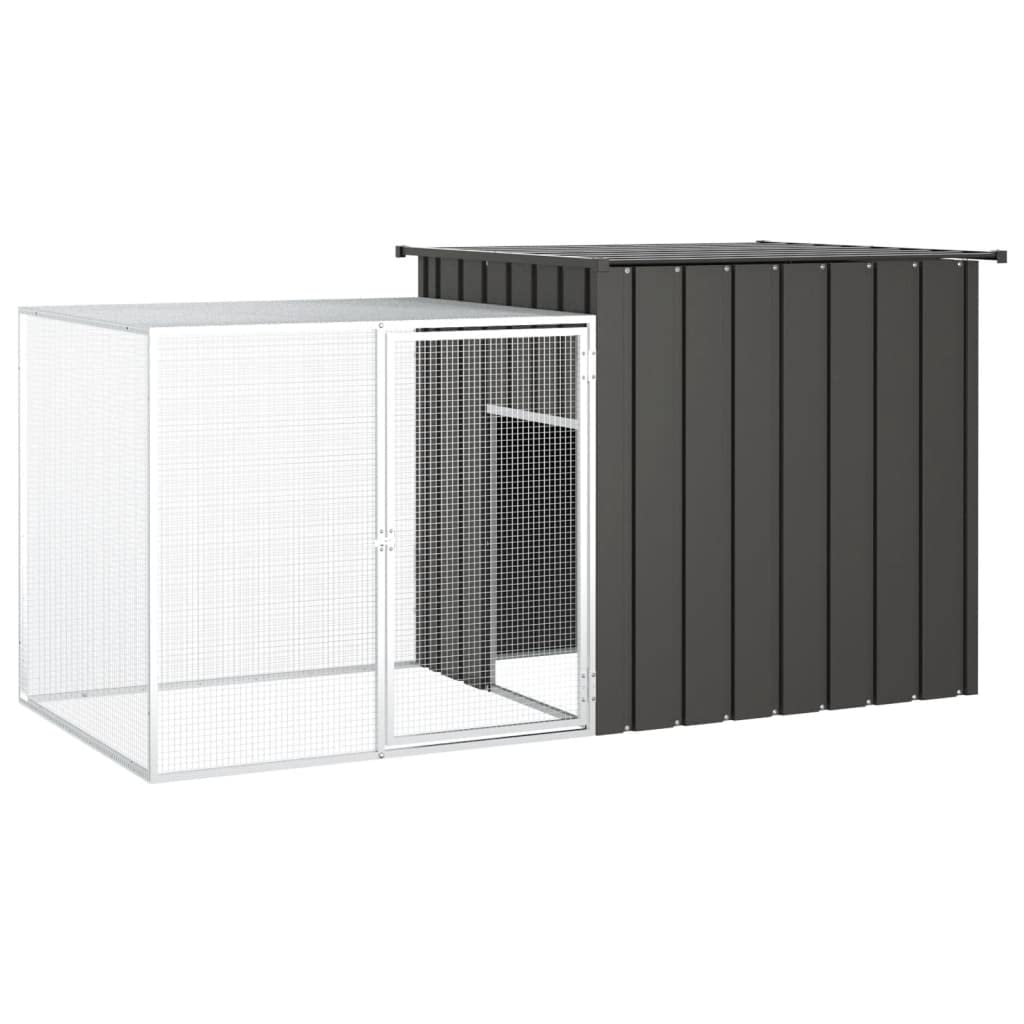 vidaXL Rabbit Cage for Indoor/Outdoor Use - Spacious Design with 78.7x35.8x39.4 Dimensions, Galvanized Steel Construction, Anthr