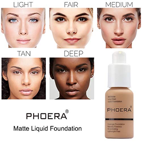 2 Pack Phoera Foundation,Matte Oil Control Concealer Foundation Cream,Phoera Long Lasting Waterproof Matte Liquid Foundation For