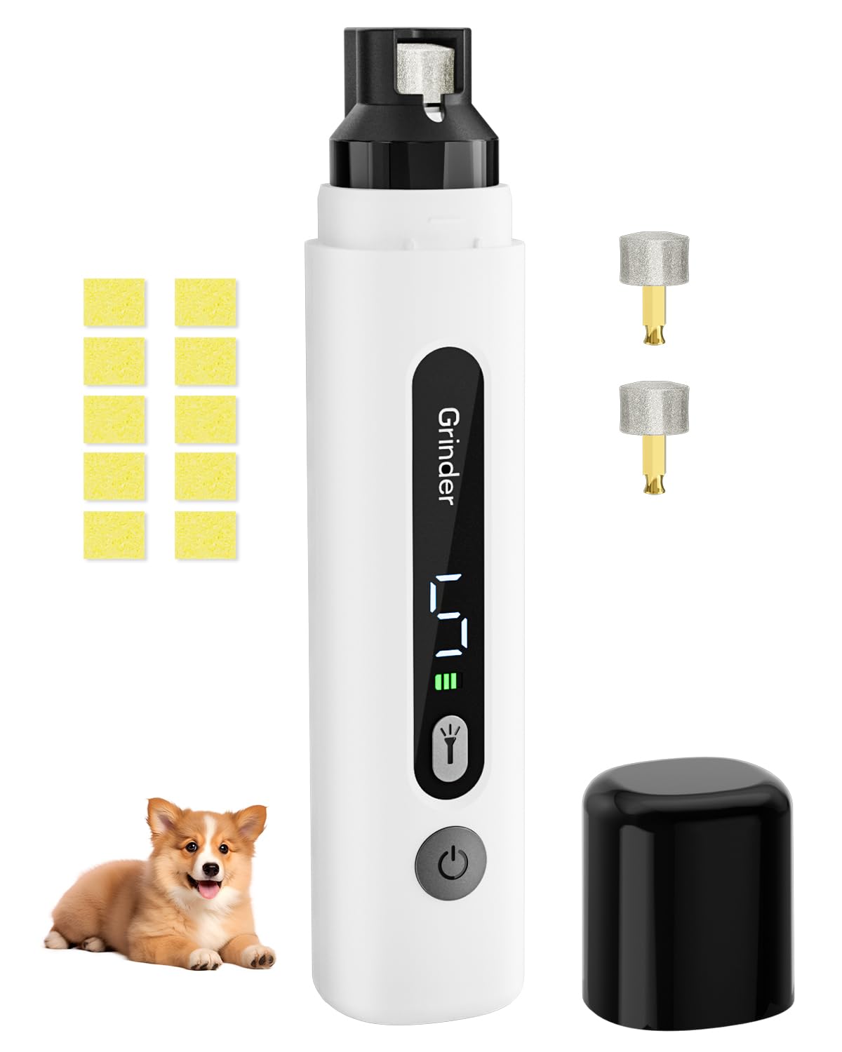 Weini Dog Nail Grinder Upgraded-Professional 5-Speed Electric Rechargeable Pet Nail Trimmer Painless Paws Grooming & Smoothing, 