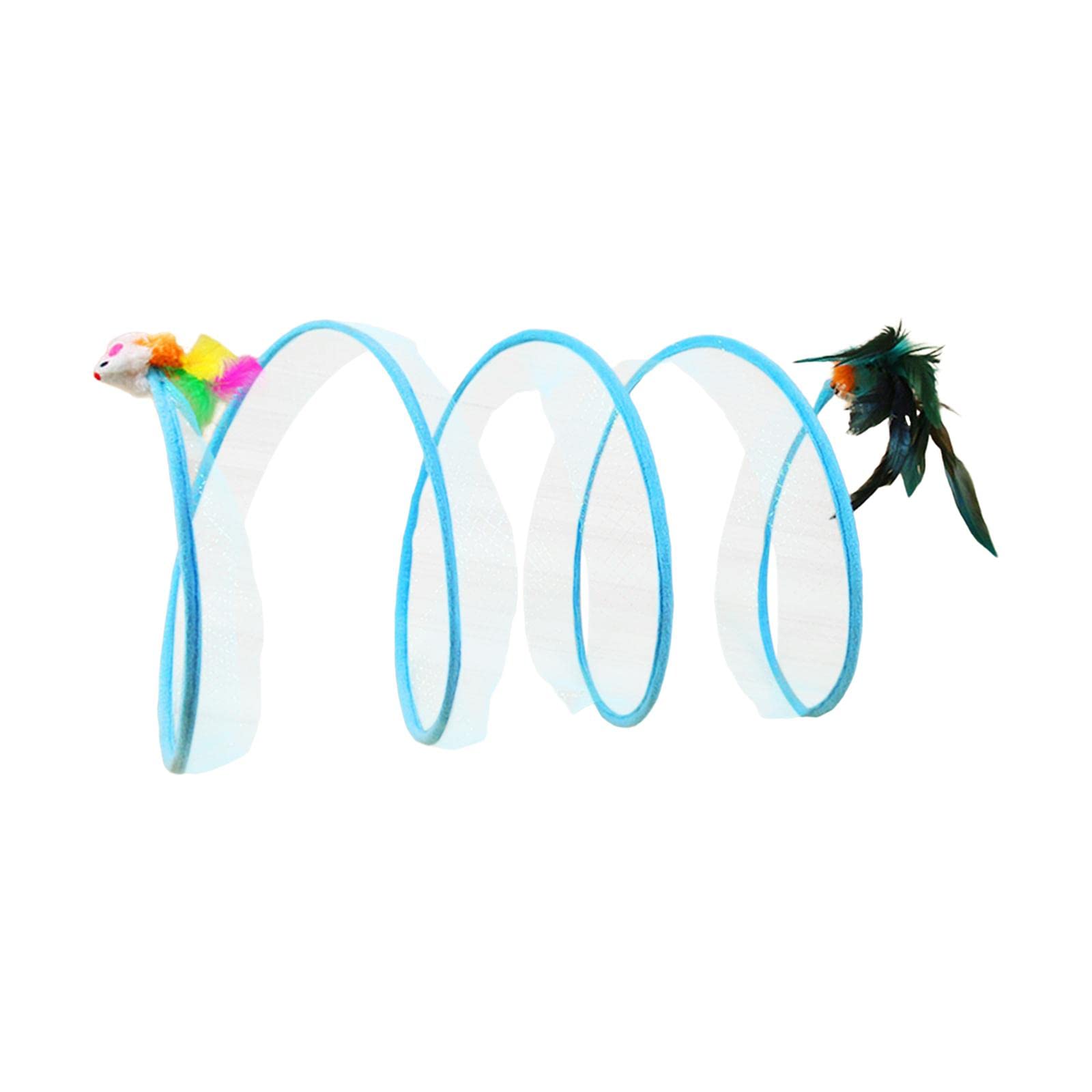 The Style Sutrakitten Tunnel Tube Interactive Cat Toy Kitten Exercising Folding Cat Tunnels Blue|Pet Supplies | Cat Supplies | T