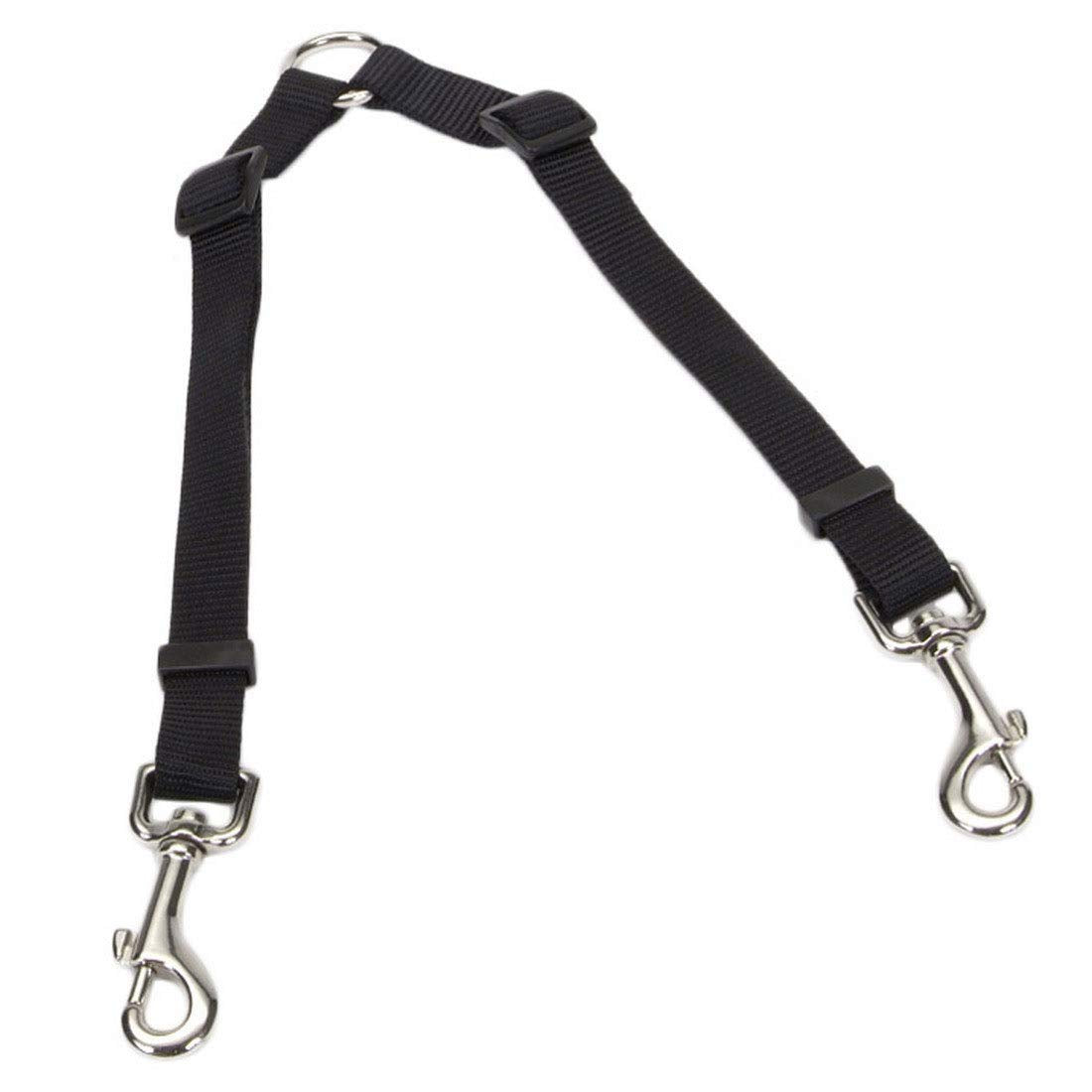 Coastal Pet Two-Dog Adjustable Coupler - Tangle-Free Dog Leash Connector - Dog Walking Leash Coupler - Perfect For Dogs Black, 3/4' X 24'-36'