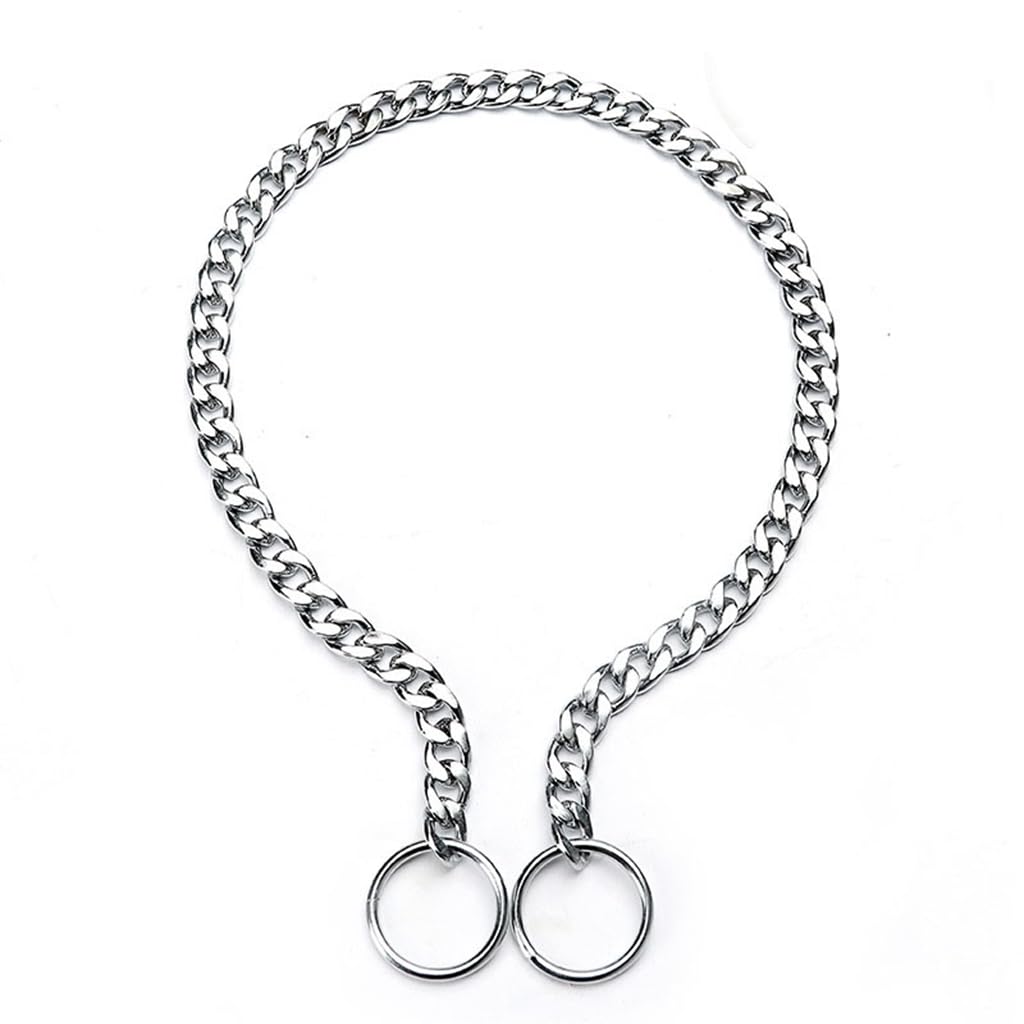 Choke Collar For Dogs Large Breed, Dog Chain Collars Slip P Chain Choke Metal Link Training Heavy Duty Martingale Dog Collar For