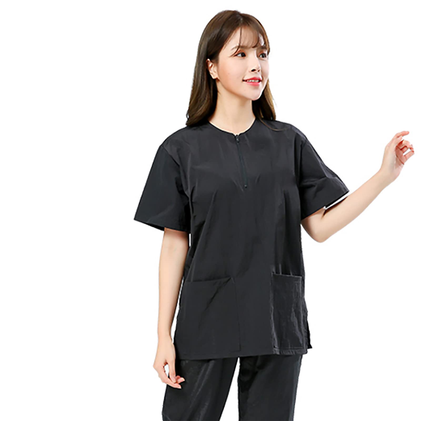 Gliitatu Dog Grooming Smock Barber Jackets For Women Men Professional Pet Groomer Smock Cosmetologist Barber Smock (M)