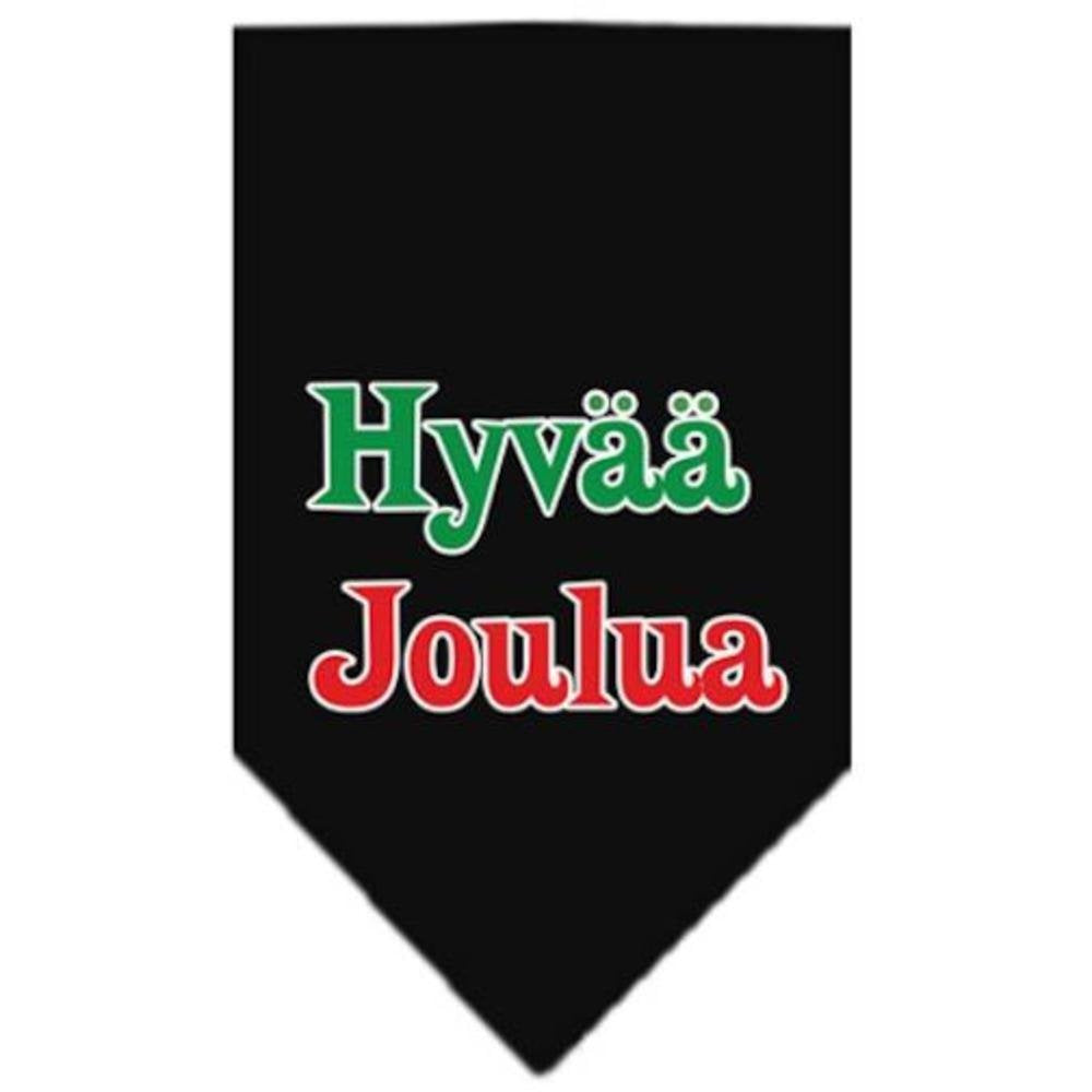 Christmas Pet and Dog Bandana Screen Printed, &quot;Hyvää Joulua&quot; Black Small