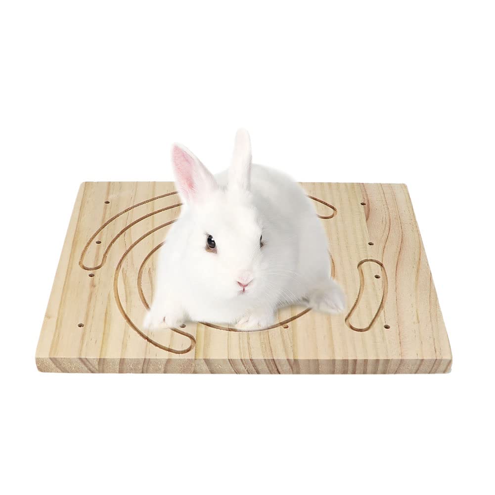 Litewoo Rabbit Scratch Board Foot Pad Mat Chew Toy Grinding Claws Teeth Natural Wood For Small Animal Rabbit Hamster Chinchilla Guinea Pig Ferret Gerbil Bunny Rat Cage Accessories (A)