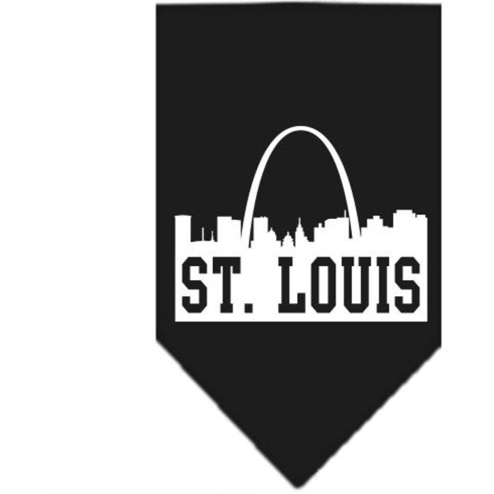 Mirage Pet Products St. Louis Skyline Screen Print Bandana, Small, Black