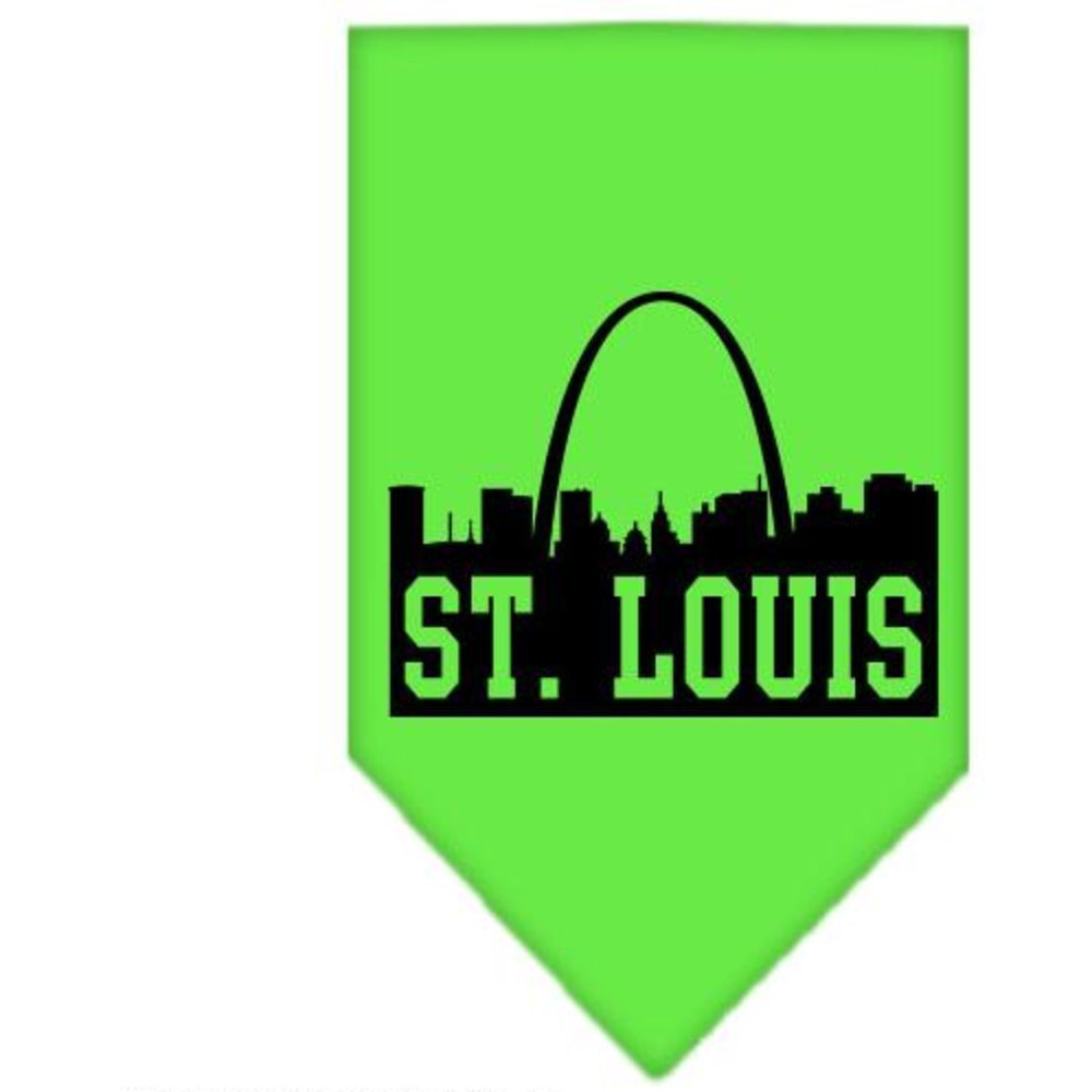 Mirage Pet Products St. Louis Skyline Screen Print Bandana, Large, Lime Green