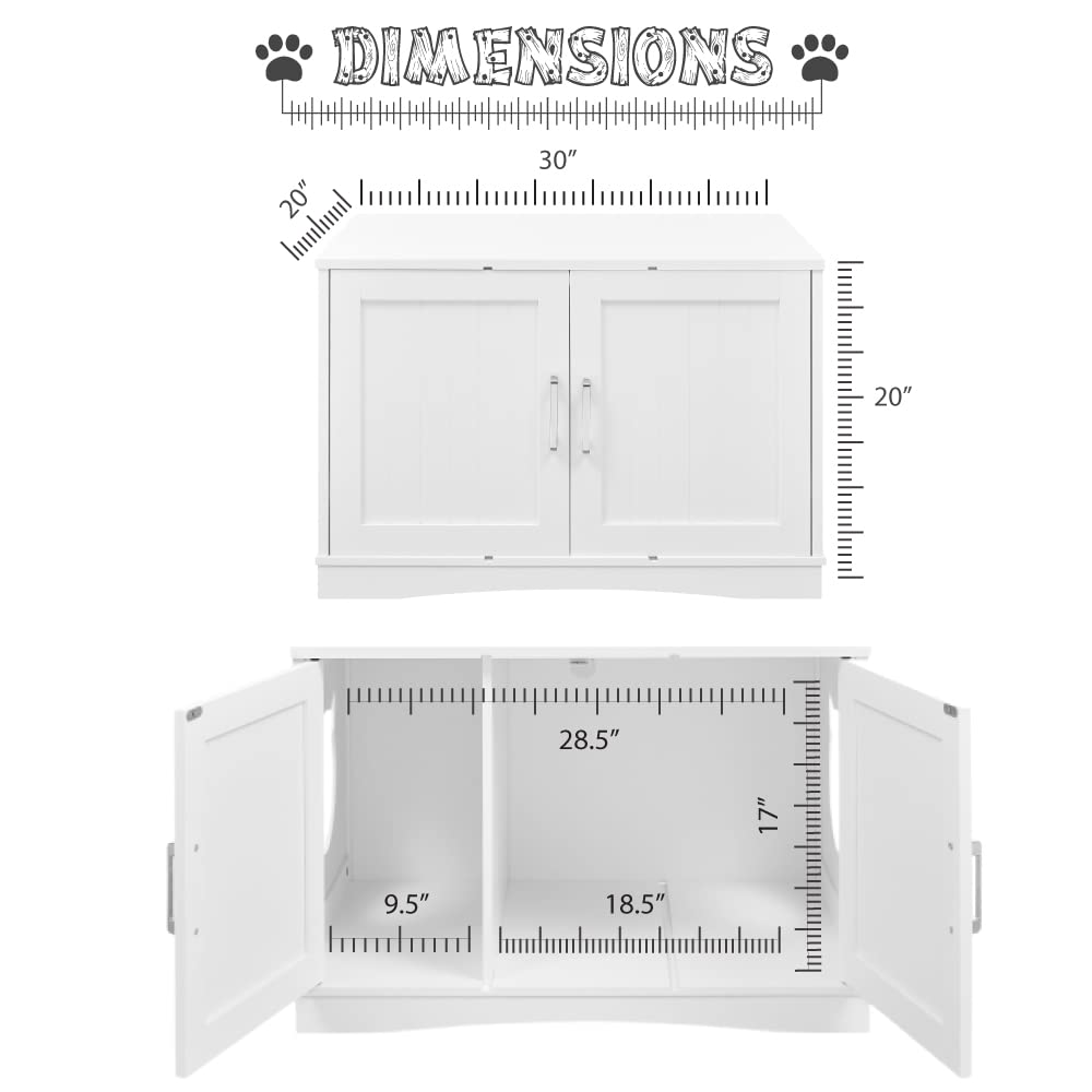Designer Cat Washroom Storage Bench Cat Litter Box Enclosure Furniture Box House with Table, Spacious Storage, Easy Assembly, Fi