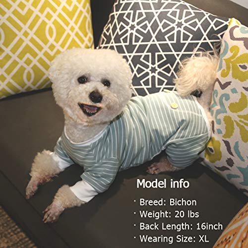 Kyeese Dog Pajamas For Large Dogs Stretchable Dog Onesie Lightweight 4 Legs Strip Pet Pjs