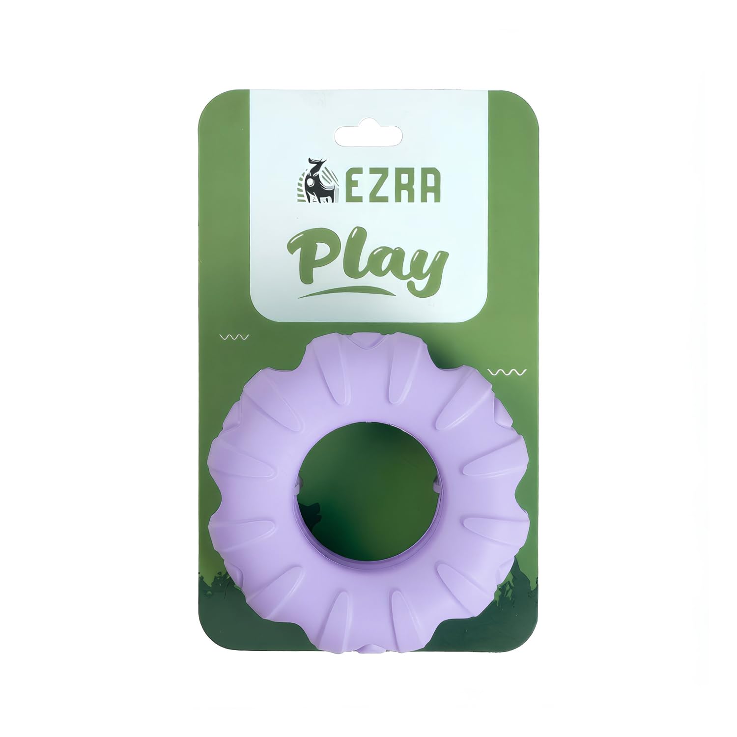 Ezra Play Gemstone Ring Dog Chew Toy  Purple | Durable NonToxic Rubber, Textured For Dental Health | Interactive Fetch & Chew 