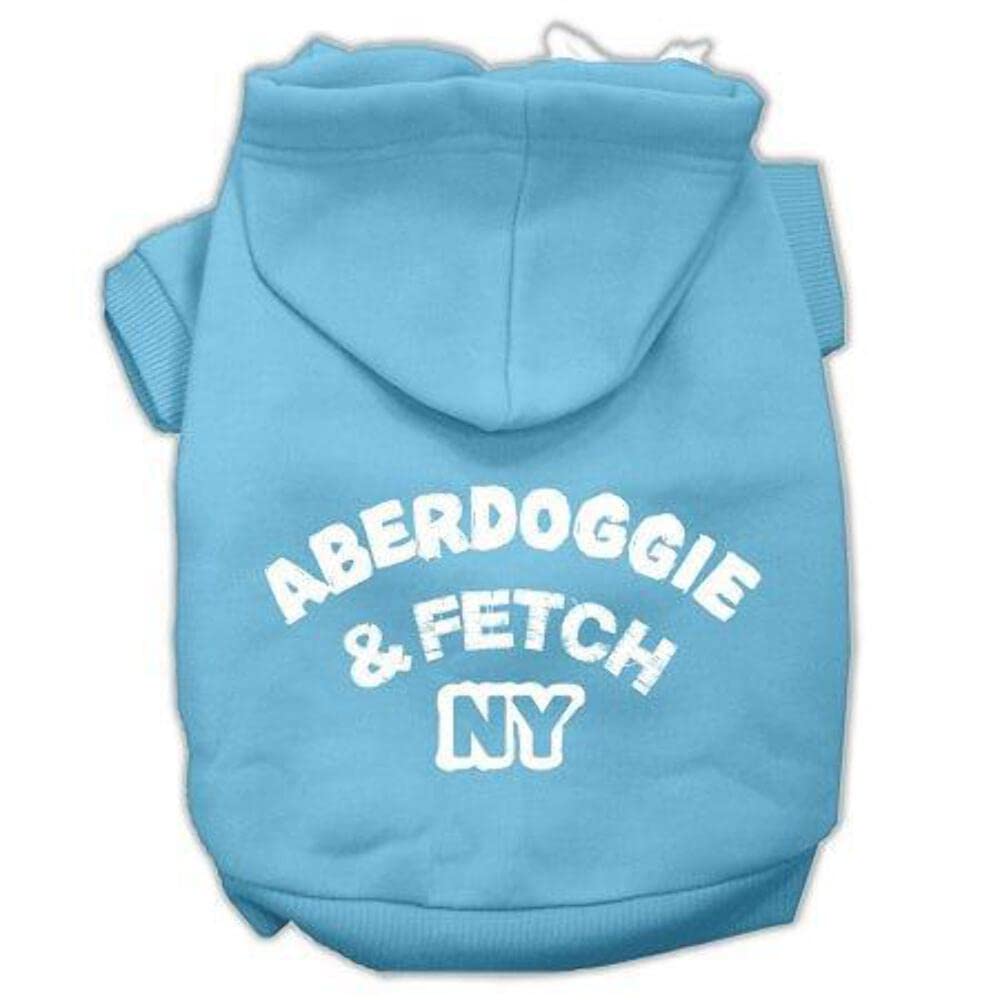 Mirage Pet Products 10&quot; Aberdoggie NY Screen Print Pet Hoodie, Small, Bright Pink