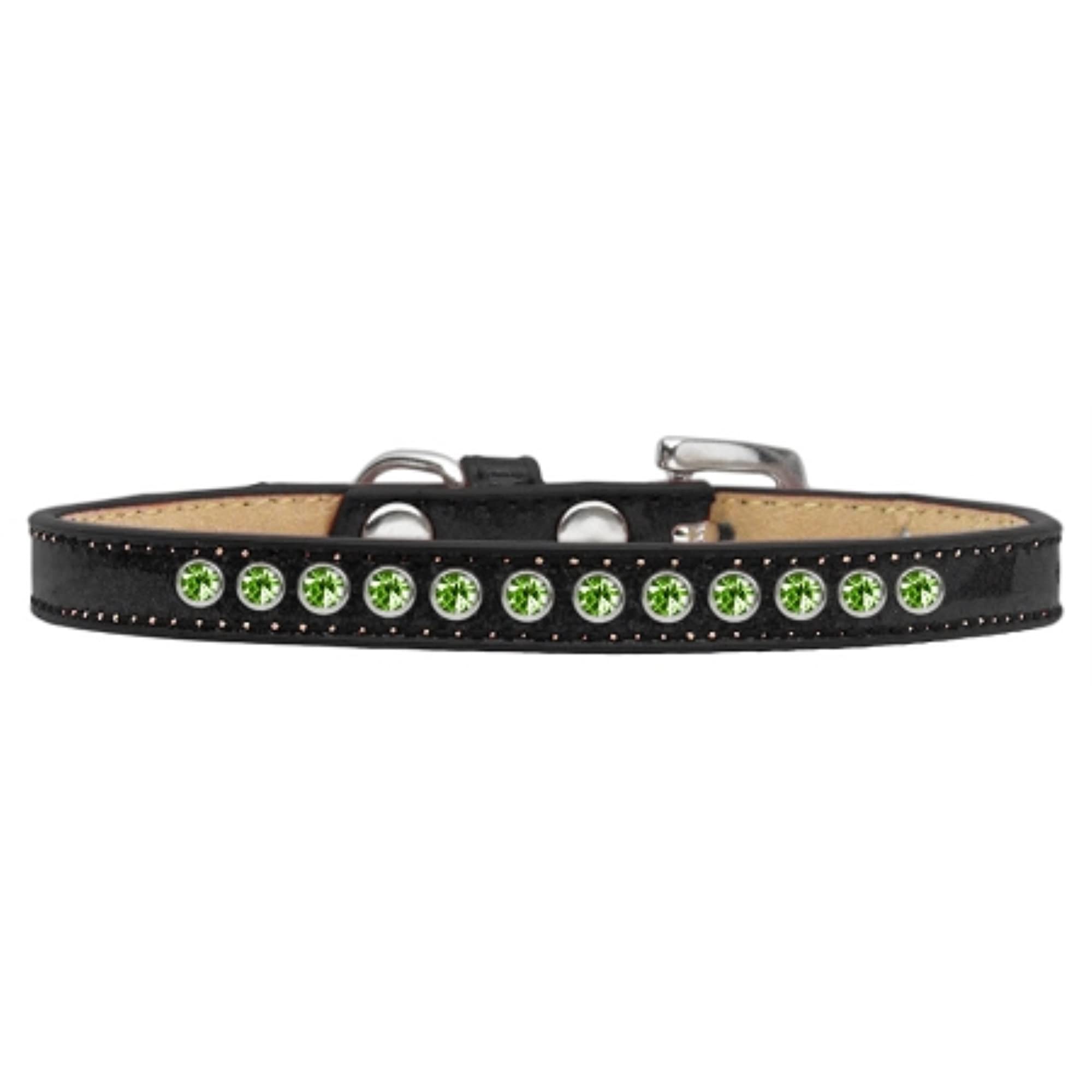 Mirage Pet Products Lime Green Crystal Black Puppy Dog Ice Cream Collar Size 16