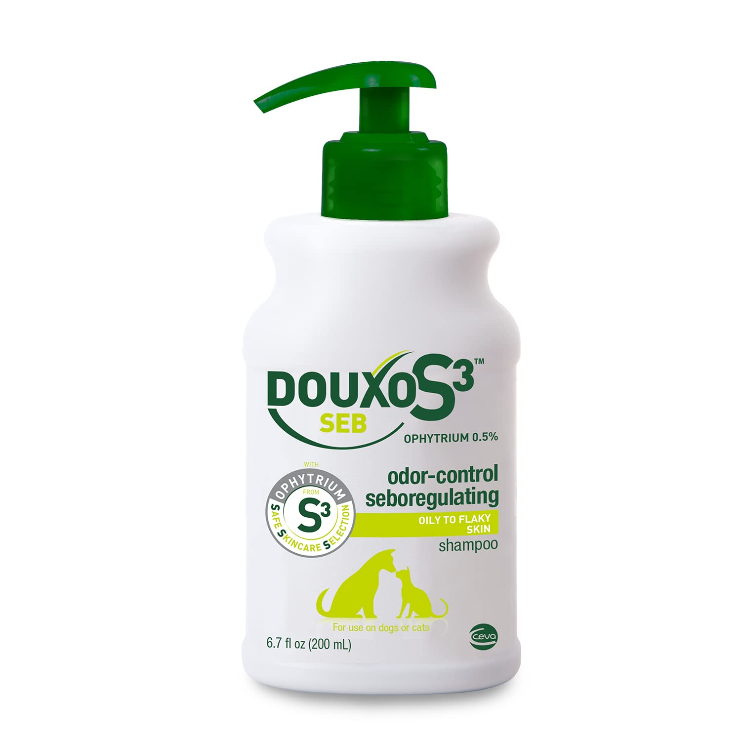 Douxo S3 SEB Shampoo, Contains 0.5% Ophytrium, Odor Control & Seboregulating, for Oily to Flaky Skin, Seborrhea, for Dogs and Ca