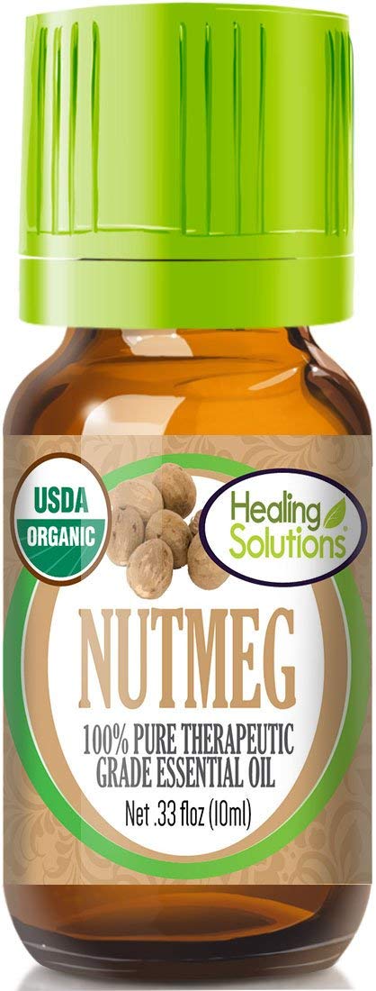 Healing Solutions Organic 10Ml Oils - Nutmeg Essential Oil - 033 Fluid Ounces