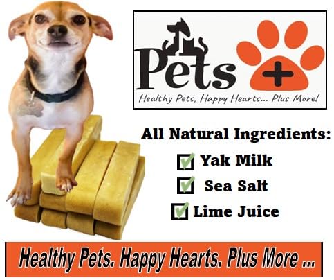 Pets Plus Himalayan Yak Chews for Dogs - 6 Inch, Medium Size, 8oz, 3-Pack - Long-Lasting Natural Dog Chews, Grain-Free, Odorless