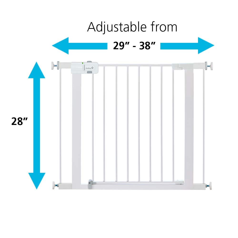 Safety 1St Easy Install Walk Thru Baby Gate For Doorways, Gate With Door, Dog Gates, Fits 29'-38', Easy Install 28' Tall, White