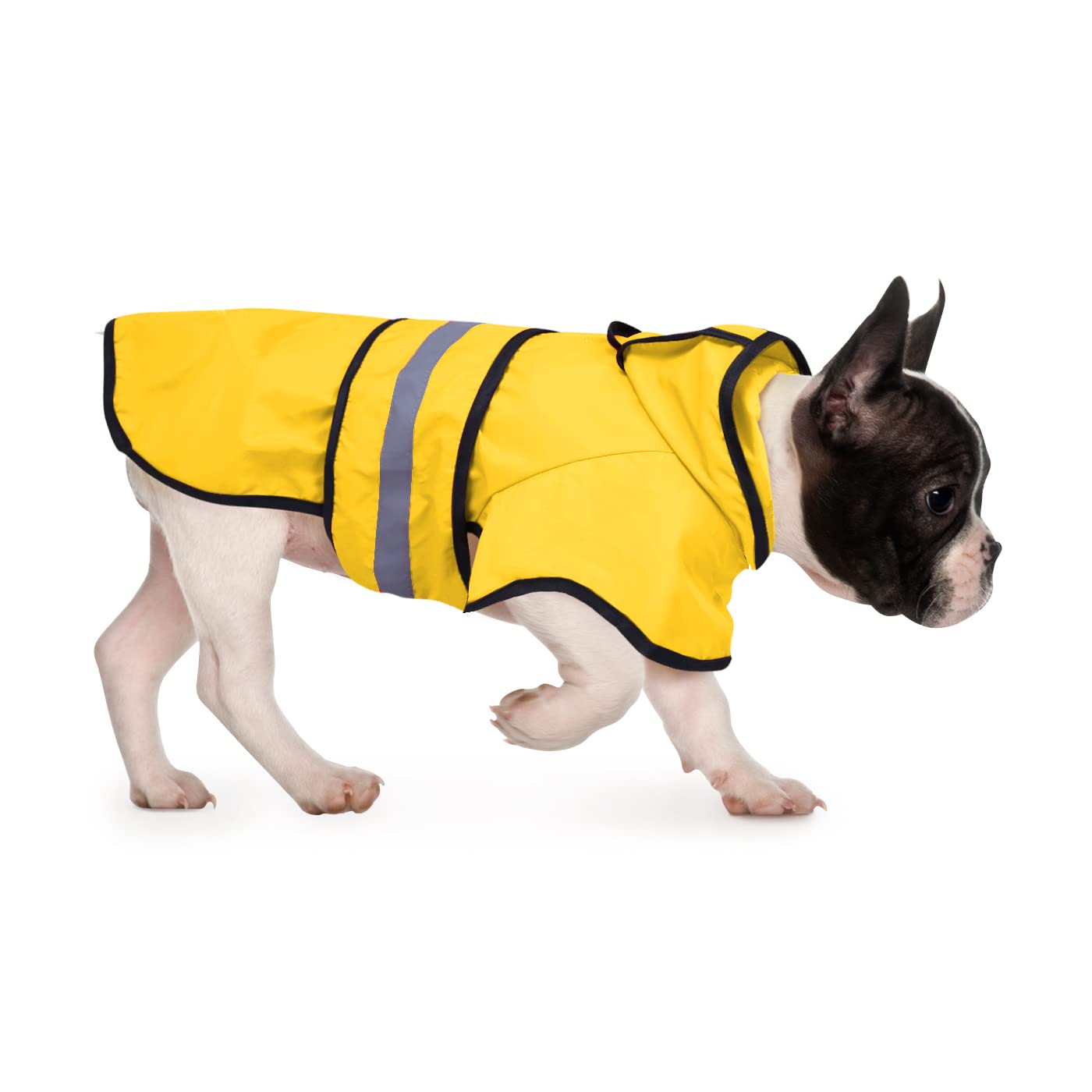 Hde Dog Raincoat Hooded Slicker Poncho For Small To X-Large Dogs And Puppies Yellow - S
