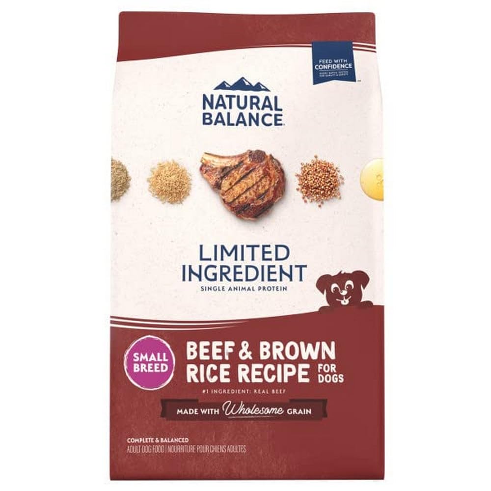 Natural Balance Limited Ingredient Small-Breed Adult Dry Dog Food with Healthy Grains, Beef & Brown Rice, 12 Pound (Pack of 1)
