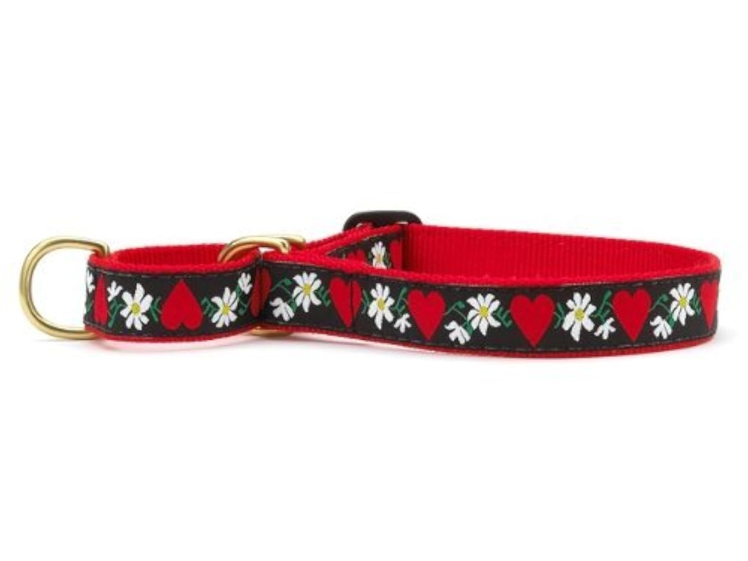 Up Country Hearts & Flowers Martingale Dog Collar - X-Large (15-25 Inches) - 1 In Width