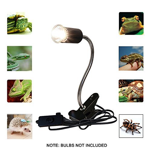 Ctkcom Uva Uvb Light Bulb Reptile Ceramic Heat Lamp Pet Heating Bulb Holder Clamp Lamp Fixture Heating Light Lamp For Reptiles,Aquarium Reptile Light Adjustable Habitat Lighting Stand,110V-130V(Black)