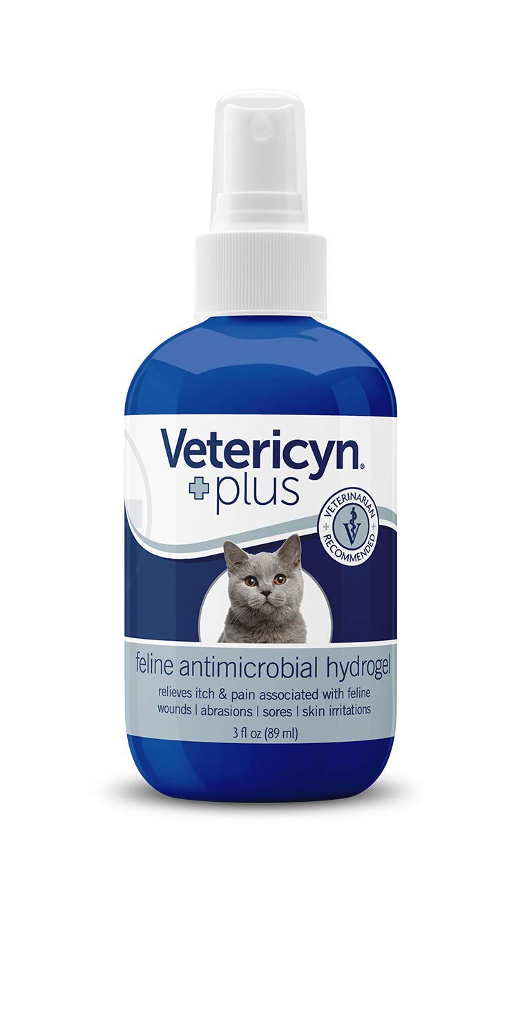 Vetericyn Plus Cat Wound Care Hydrogel Spray | Feline Healing Aid and Wound Protectant, Sprayable Gel to Relieve Cat Itchy Skin.