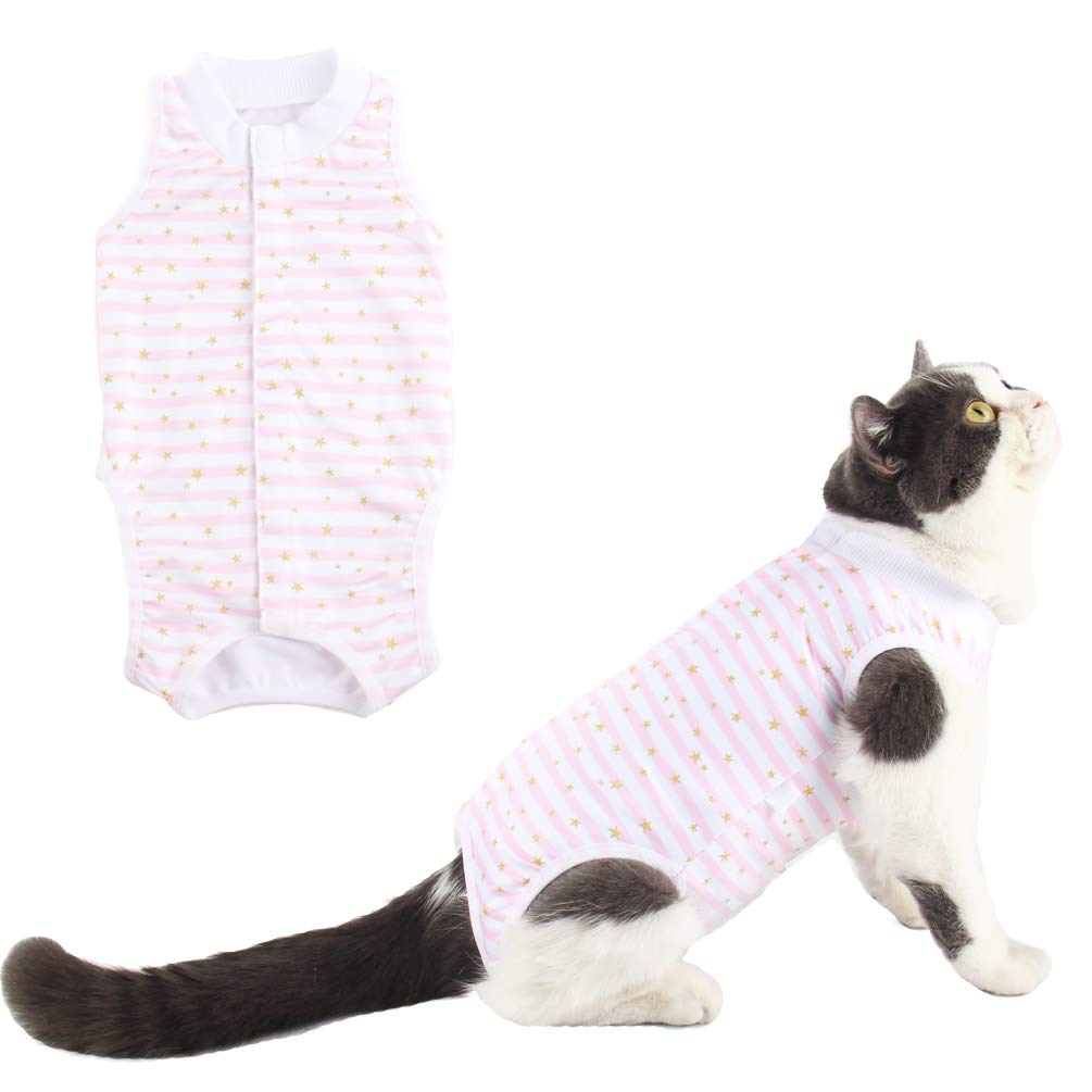 Due Felice Cat Surgery Recovery Suit For Female Male Pets - Surgical Onesie After Spay Neuter - Anti-Licking Wounds Cone Alterna