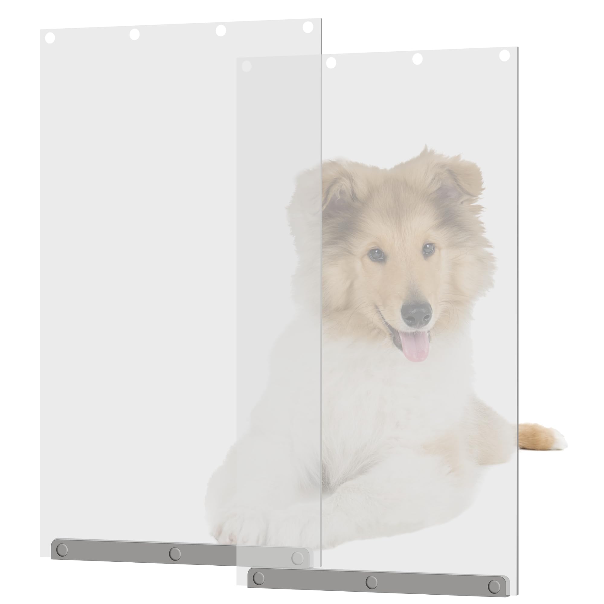 Tongass (2-Pack) Transparent Dog Door Flap Replacement Large Compatible With Ideal Pet Products Ruff Weather Dog Doors Model Dsr