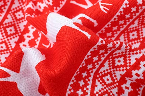 Reindeer Pet Clothes Christmas Dog Pajamas Shirts Jumpshit,Back Length 12' Small Red