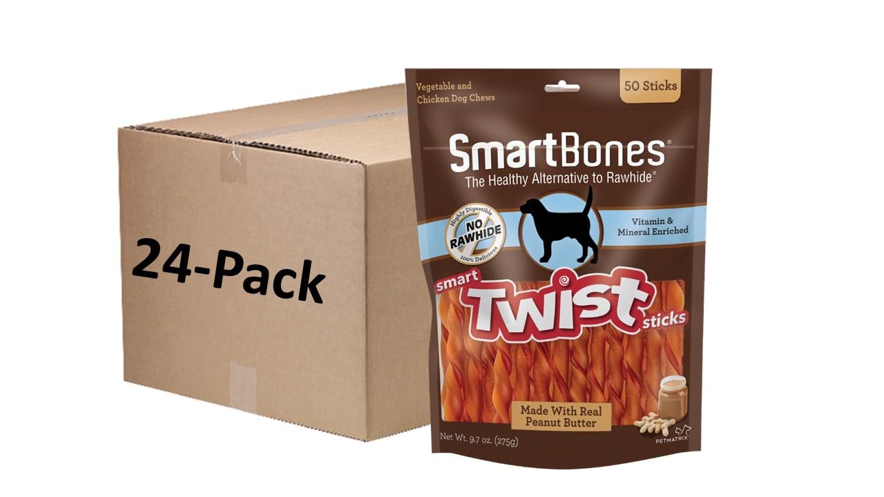 Smartbones 1200 Count Twists-Peanut Butter, One Size