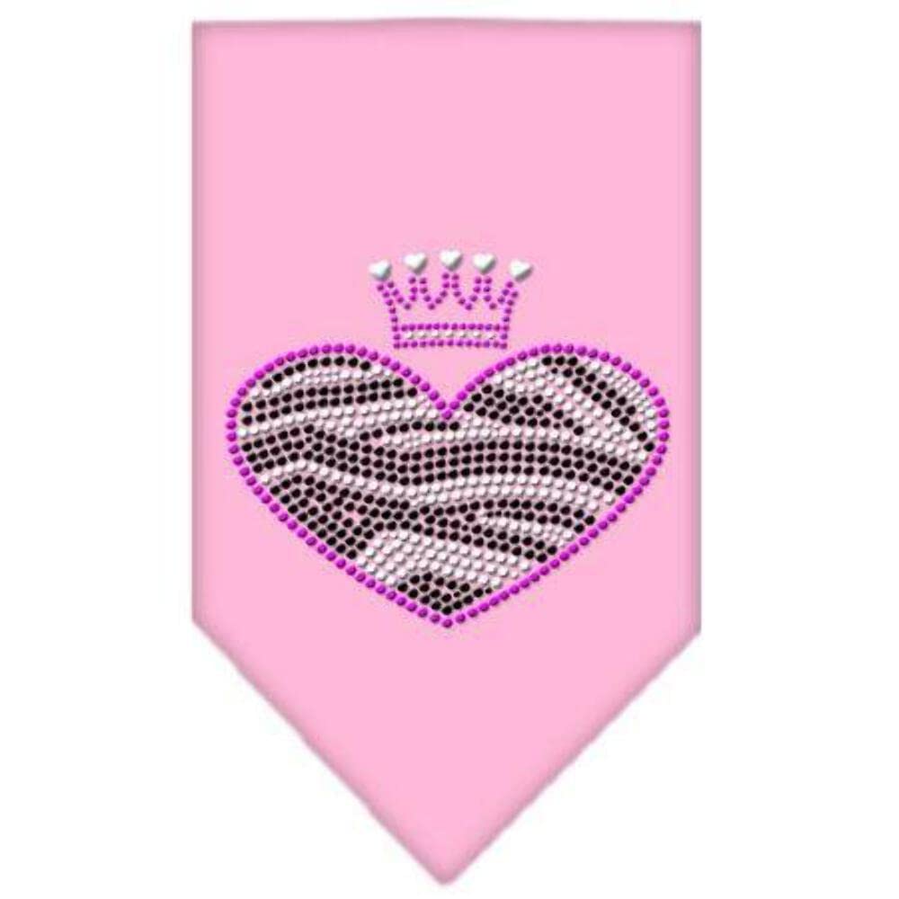 Mirage Pet Products 67-86 LGBPK Zebra Heart Rhinestone Bright Pink Print Bandana, Large