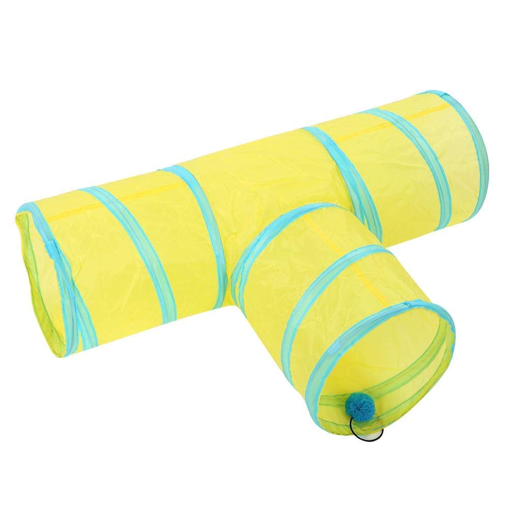 Pets Empire 3Way Collapsible Cat Tunnel Toy  TShaped Pet Play Tube With Hanging Ball | Foldable Indoor & Outdoor Tunnel For C