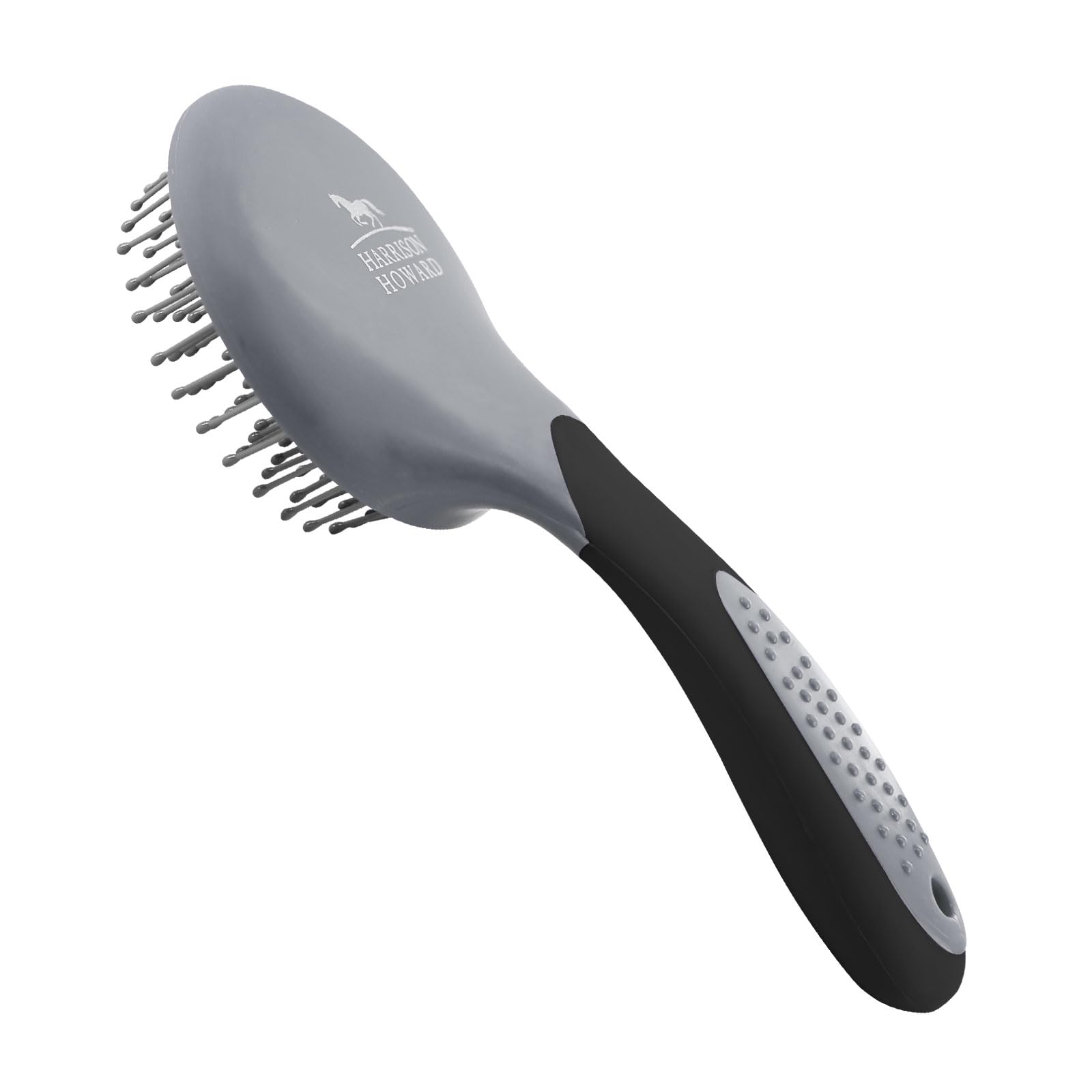 Harrison Howard Horse Mane And Tail Brush - Professional Grooming Brush, Equestrian Detangler, Non-Slip, Black