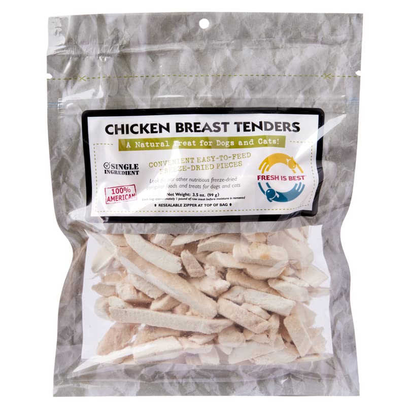 Fresh Is Best - Freeze Dried Healthy Raw Meat Treats For Dogs & Cats - Chicken Breast Tenders