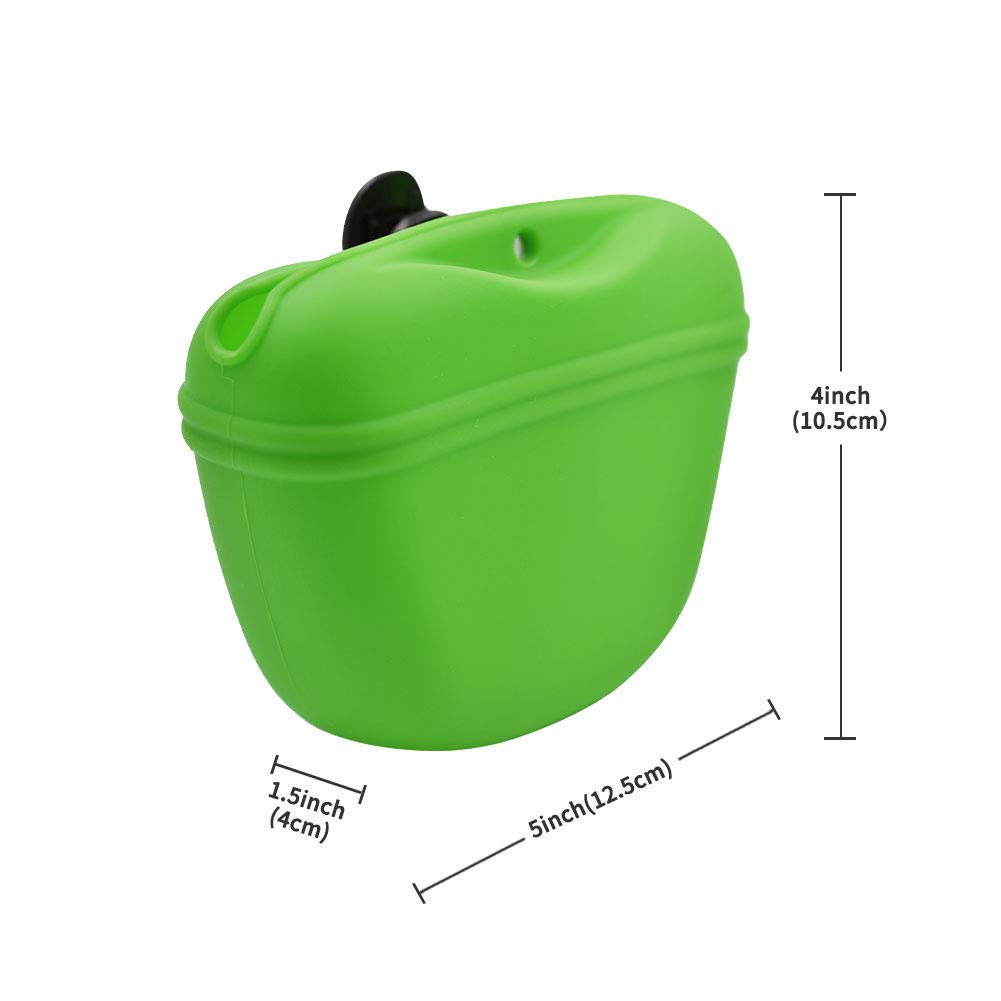 RoyalCare Silicone Dog Treat Pouch-Small Training Bag-Portable Dog Treat Bag for Leash with Magnetic Closure and Waist Clip[US D