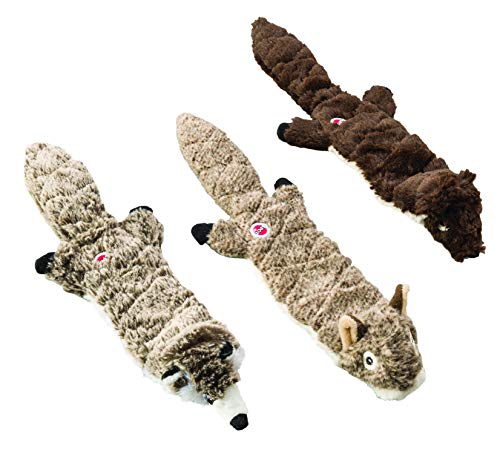 SPOT Skinneeez Extreme Quilted Raccoon - Durable, Stuffing Free Dog Toy with 4 Layers of Diamond Stitched Fabric & 2 Squeakers-