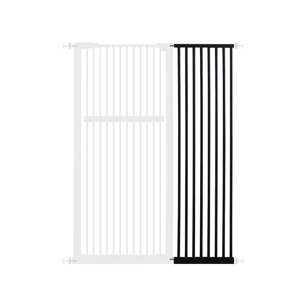 Lumizone Extra Tall Pet Gate 55.12'' High Pressure Mounted 16.73'' Wide Extension kit 1.37'' Gap (16.73'', Black)