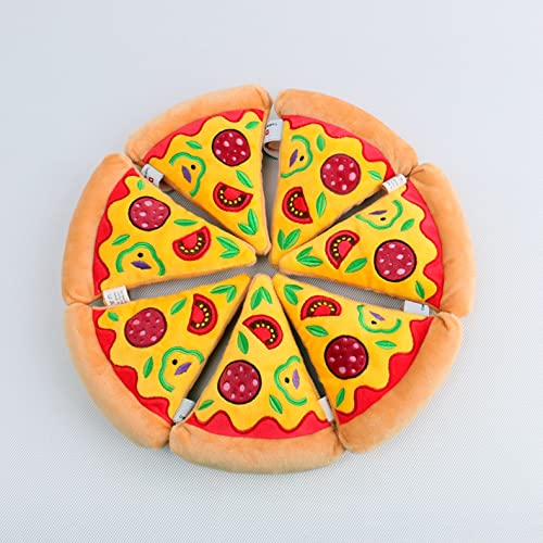 Glow Pups Pizza Dog Toy Unique Pizza Slice Design, Squeaky For Added Engagement, Easy To Clean For Convenience, Mental Stimulati