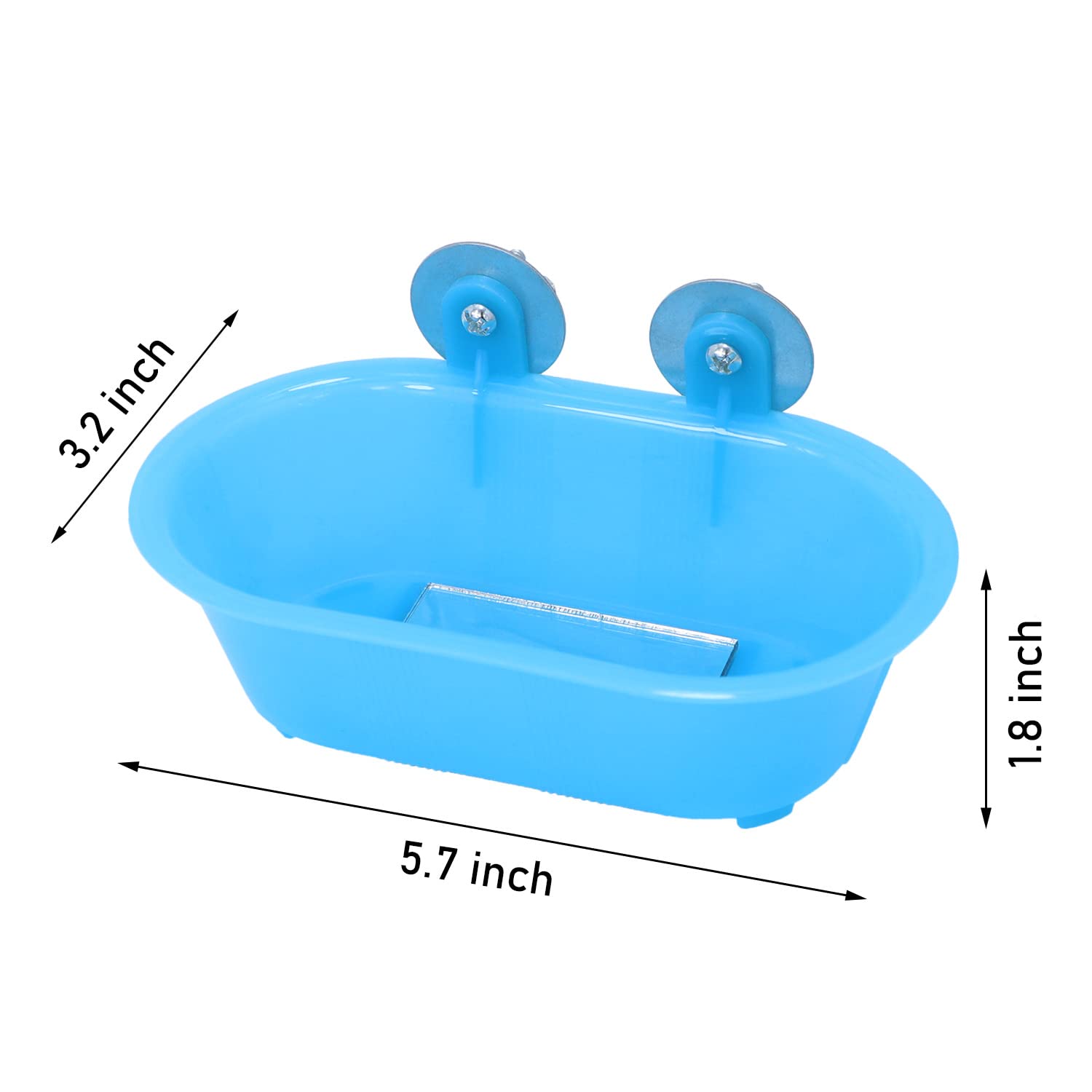 Wontee Bird Bath With Mirror Toy Fixable Parrot Bathroom Tub For Small Brids Parrot Canary Budgies Parakeets