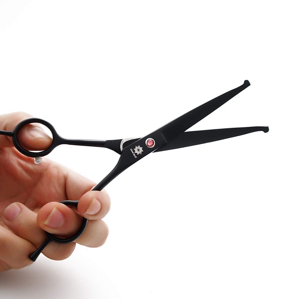 Dream Reach 7.0 Inches Professional Pet Cat Dog Grooming Shears Scissors, Straight, Curved, Thinning/Blending/Chunking Scissors Kit (4-Set Blunt Tip)