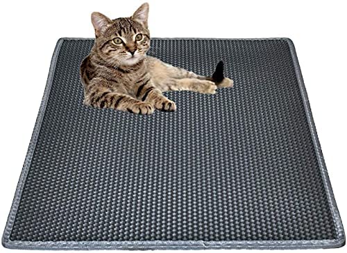 Bulkniu Cat Litter Mat Litter Trapping Mat, 30'' X 24'' Inch Honeycomb Double Layer Design Waterproof Urine Proof Trapper Mat Fo