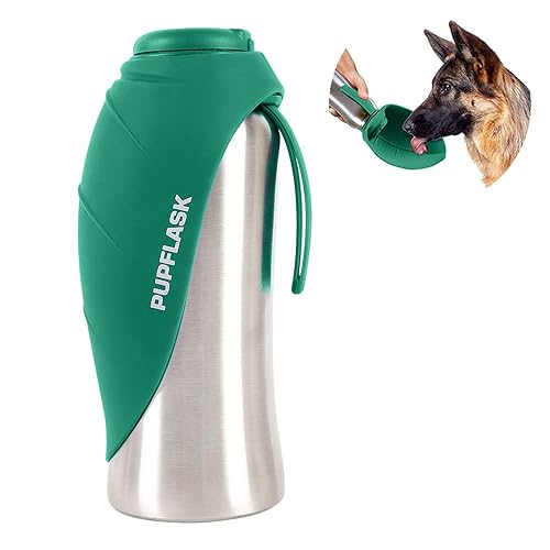Pupflask Large Dog Water Bottle | 27 Or 40 Oz Stainless Steel | Convenient Water Dispenser | Puppy Travel Water Bowl | Portable Pet Leak Proof Bottle Perfect Size For All Dog Breeds
