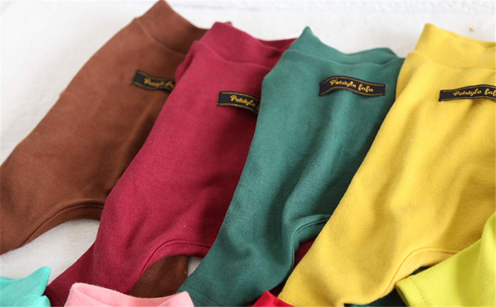 Hdwk&Hped Soft Cotton Dog Pajamas For All Seasons, Striped Pet Bottoming Jumpsuit For Small Dog Cat Puppy (#5, Solid Style - Pin