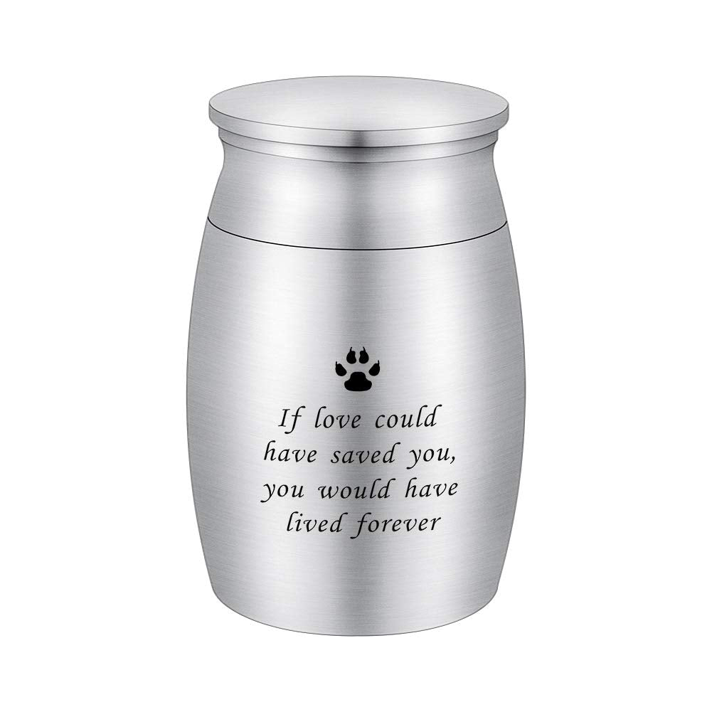 3 Inches Small Keepsake Urn For Pet Dog Ashes Aluminum Mini Cremation Urns For Dog Cat Memorial Ashes Urn For Sharing Fur Friend