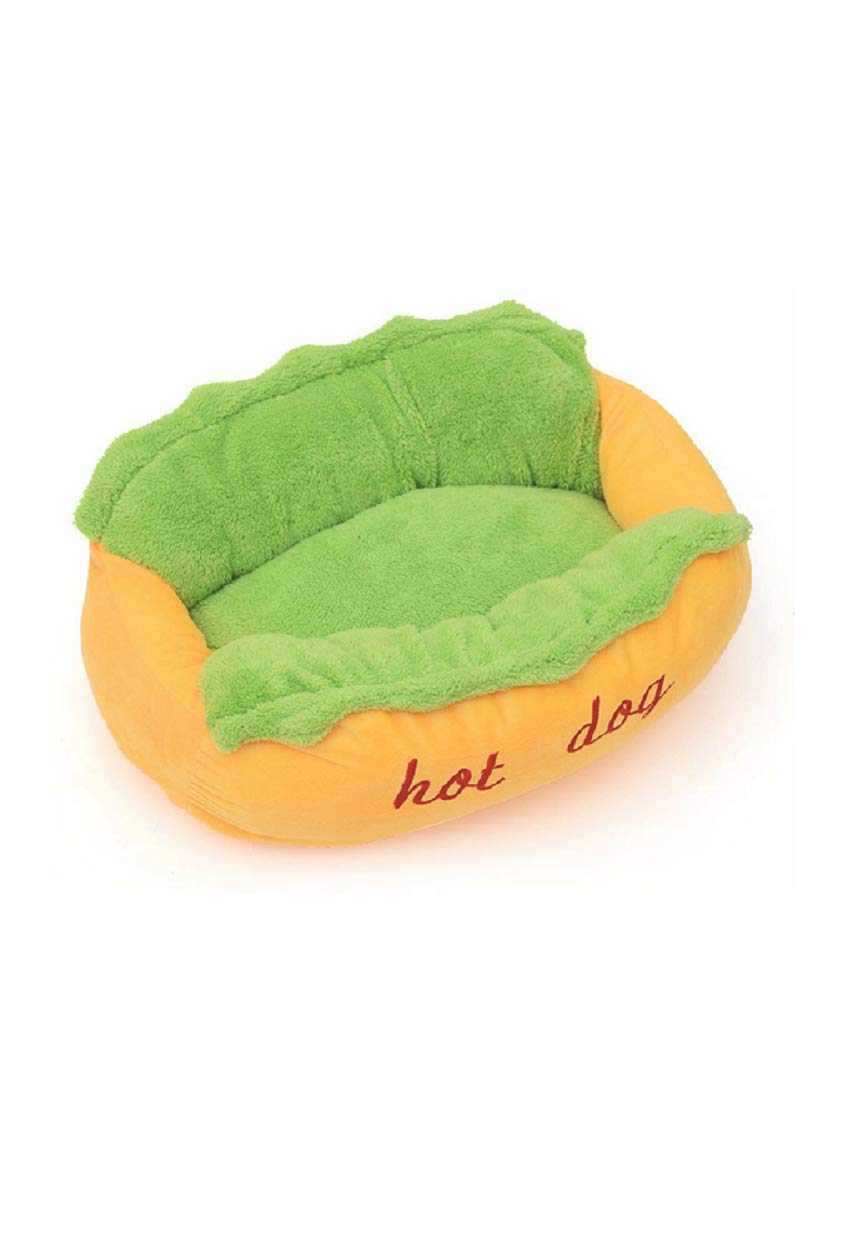 Hot Dog Design Pet Dog Bed,Soft Removable And Washable Pet Mat Dog House Dot Small Pet Animal Small Dog Bed