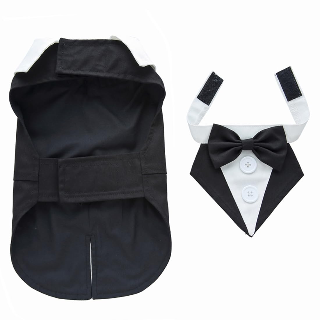 Doteyayp Puppy Tuxedo With Detachable Bowtie Prom Wedding Formal Wear Prince Costume For Small Dog (X-Large, Black)