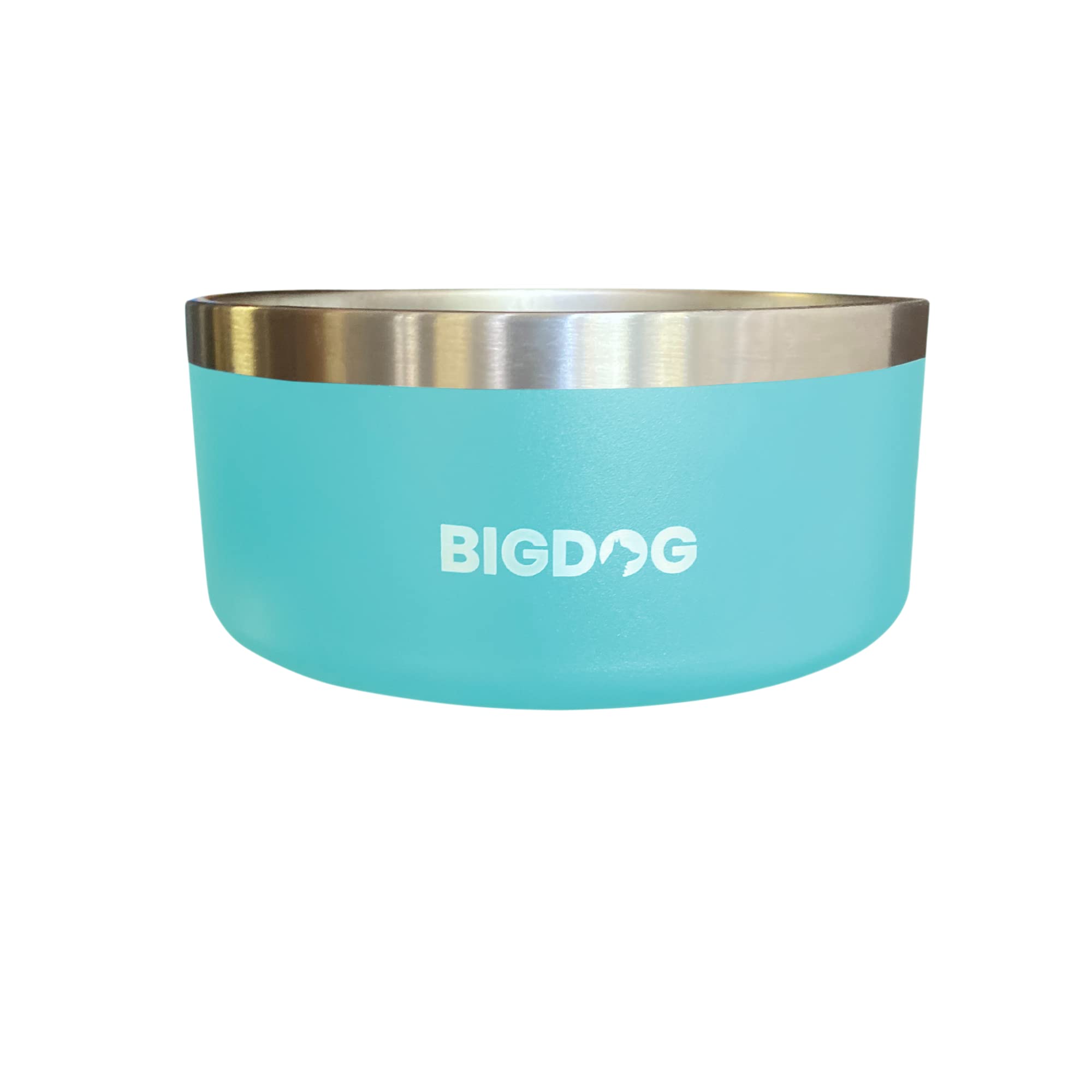 Bigdog Stainless Steel Dog Bowl, 100 Ounces, Spill Proof, Large Dogs, Light Blue