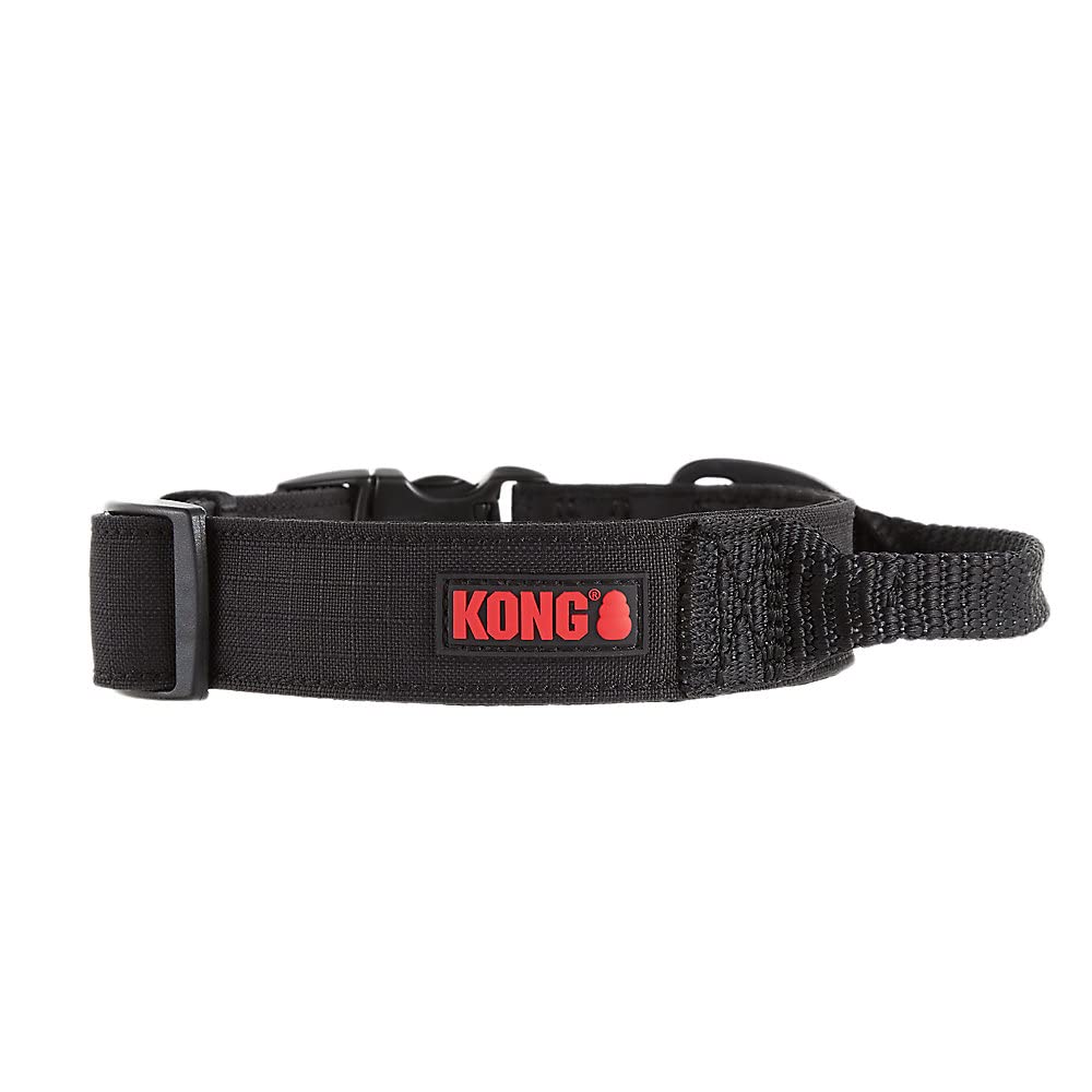 Kong Ultra Durable Padded Comfort Handle Dog Collar (Medium, Black)