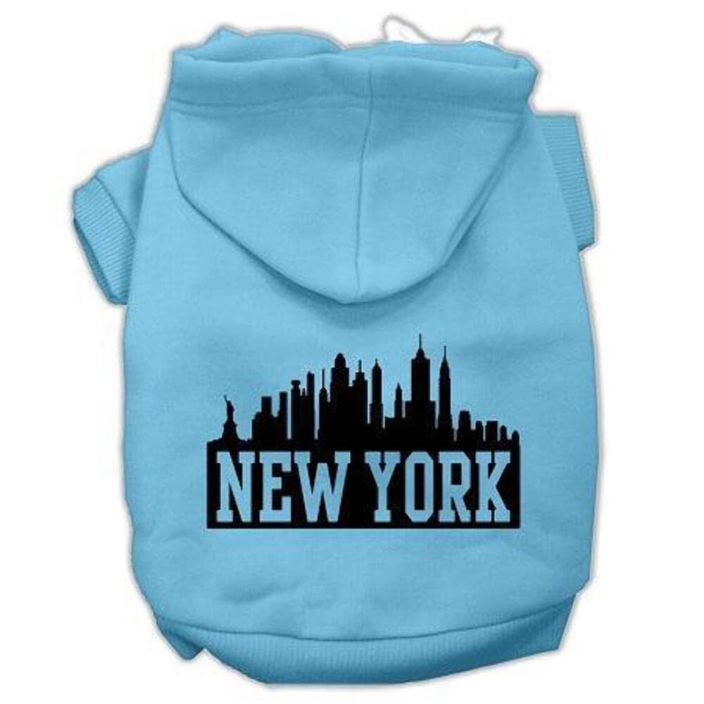 Mirage Pet Products 62-81 XXXLPR New York Skyline Screen Print Purple Pet Hoodie, X-Large