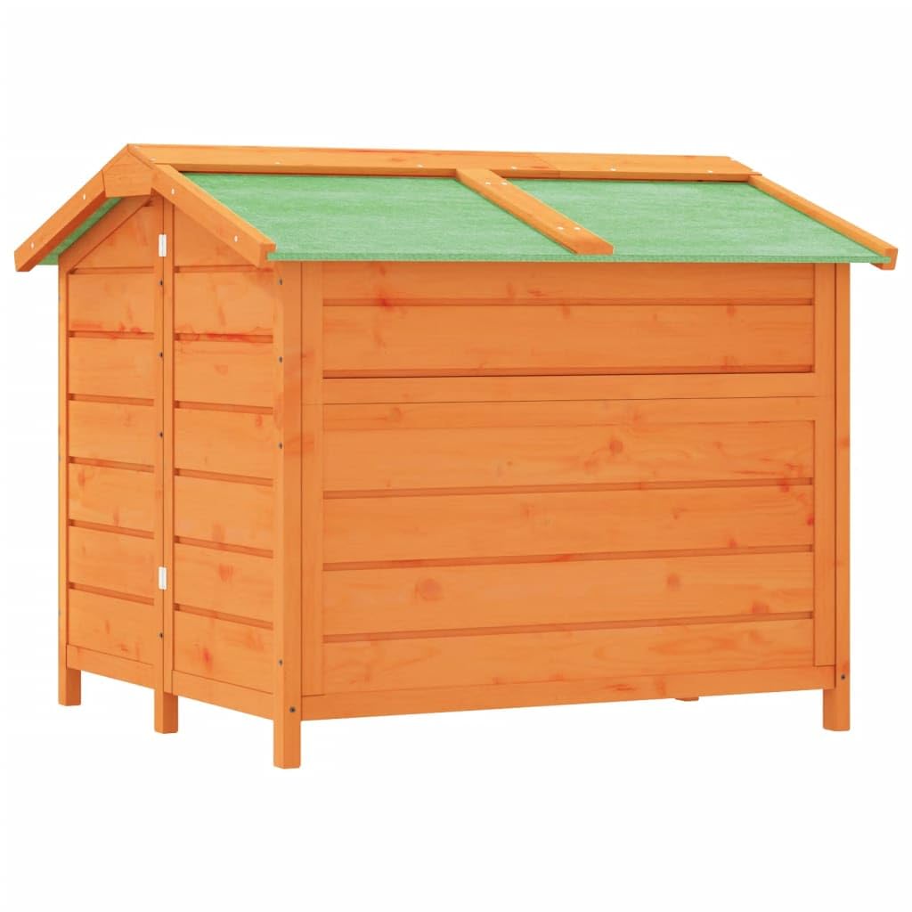 vidaXL Dog Kennel Outdoor Pet House with Roof - Pine Wood, Water-Resistant, 37.8"x34.3"x31.7", Brown