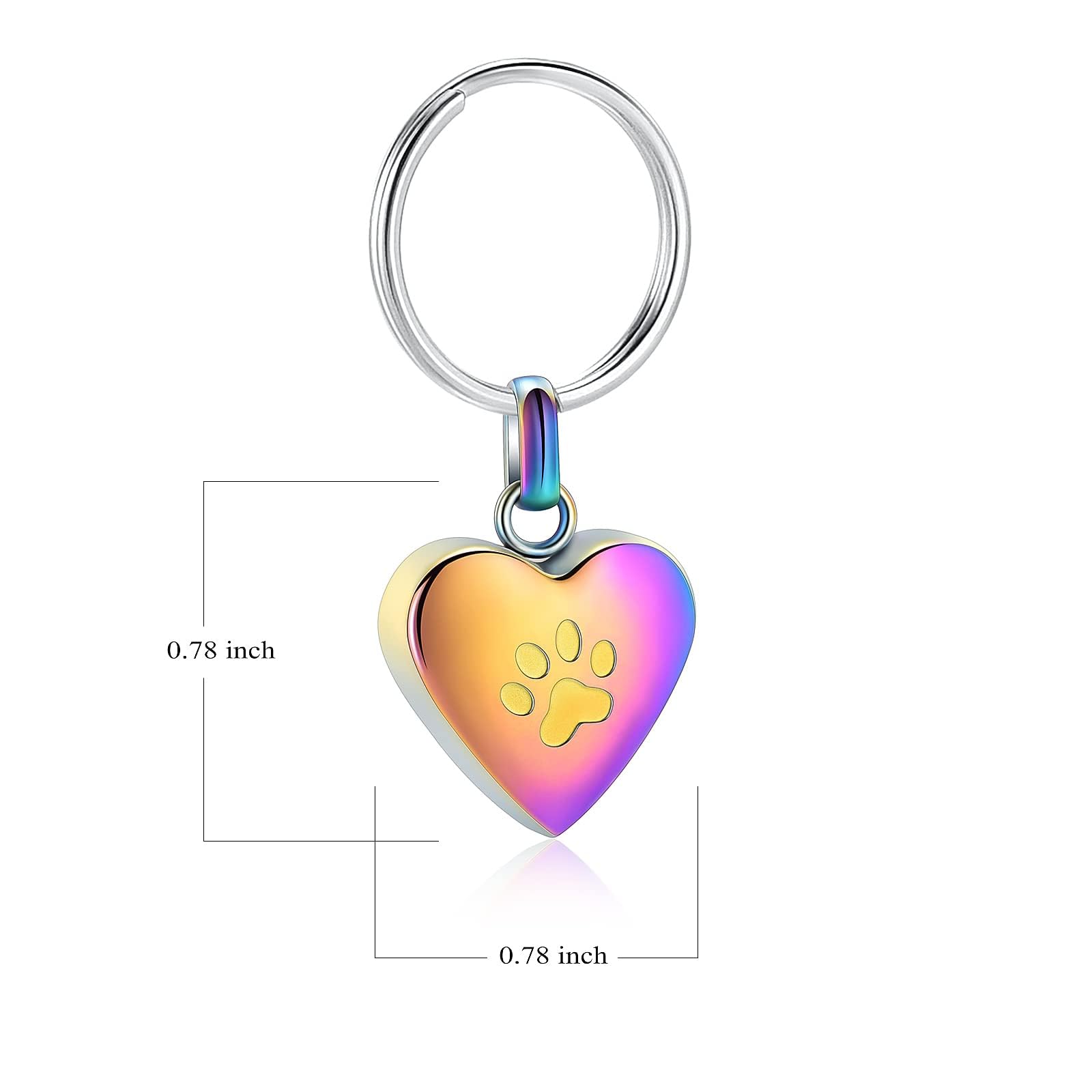 zeqingjw Pet Heart Cremation Jewelry for Ashes for Dog/Cat Paw Memorial Urn Keychain Urn Pendant Memorial Keepsake Jewelry